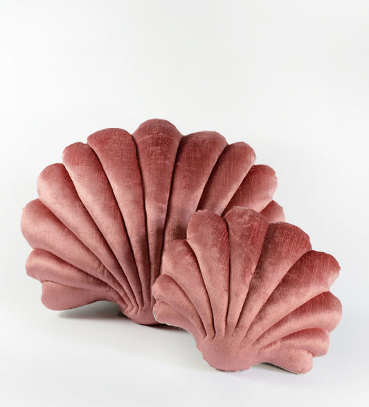 SHELL PILLOWS IN VELVET - TERRACOTTA